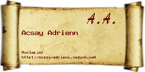Acsay Adrienn névjegykártya